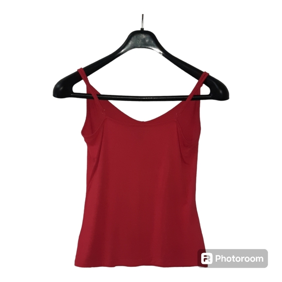 bebe Tie Front Shirt Blouse and Tank - Red Button Up 2 Piece  - Women's Size S - Picture 4 of 5